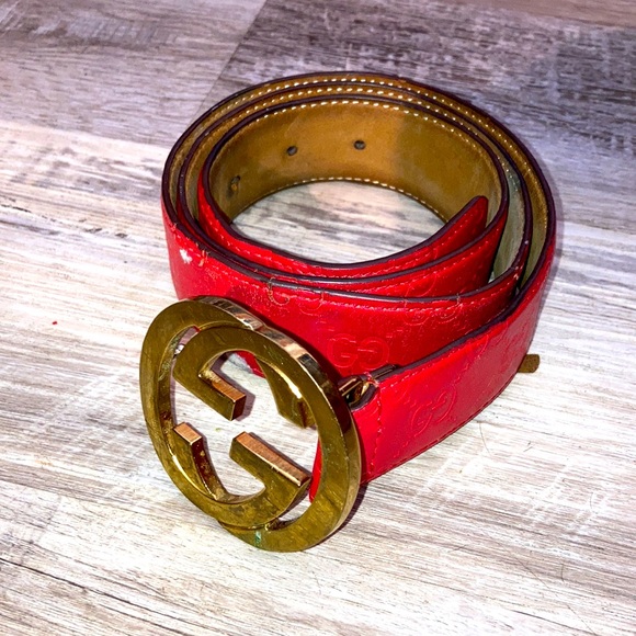 Gucci Other - Red Gucci Authentic GG belt Mens Leather Luxury
